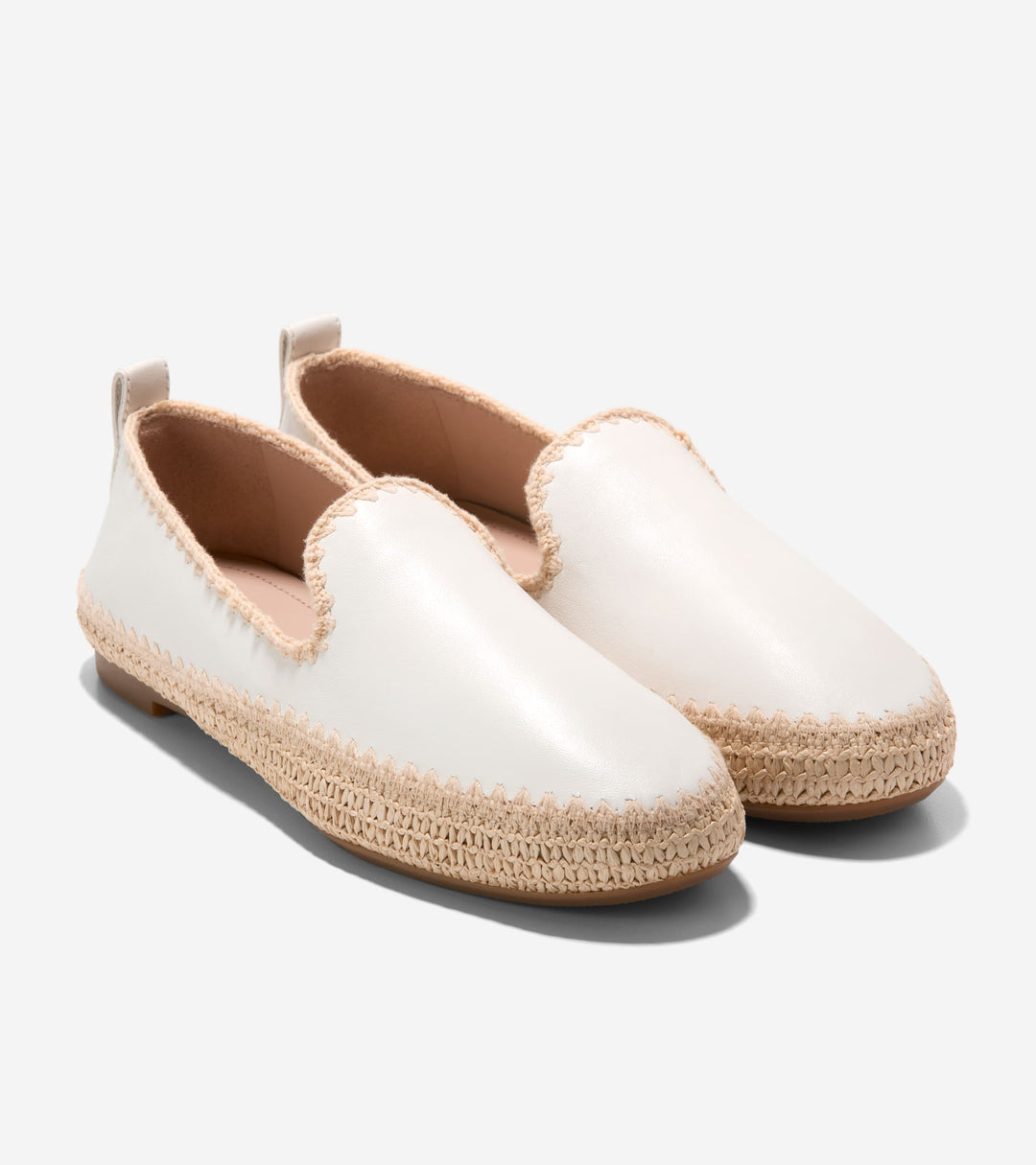 W37030:CH POWDER LEATHER / NATURAL RAFFIA