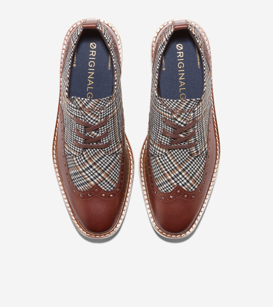 W38505:NEUTRAL PLAID / CH HICKORY LEATHER