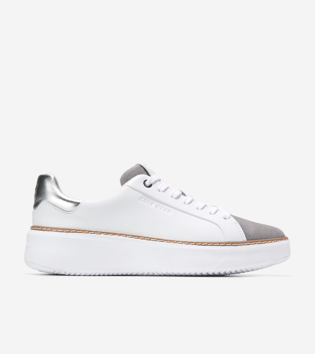 W33828:WHITE LTR/FROST GRAY SDE/SILVER METALLIC LTR