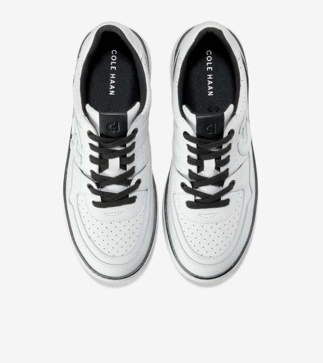 W32839:WHITE PERF LEATHER/BLACK/WHITE