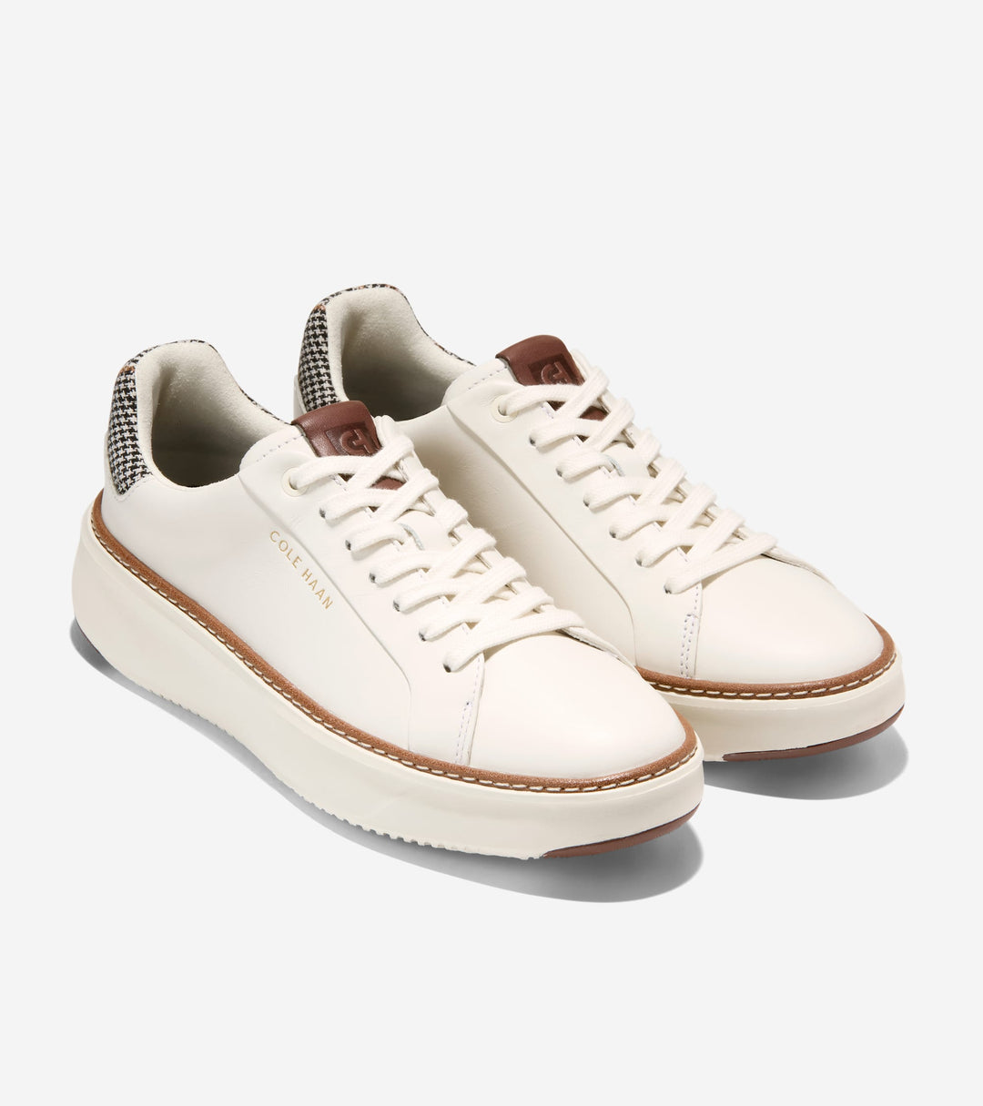 W38507:IVORY LEATHER / NEUTRAL PLAID