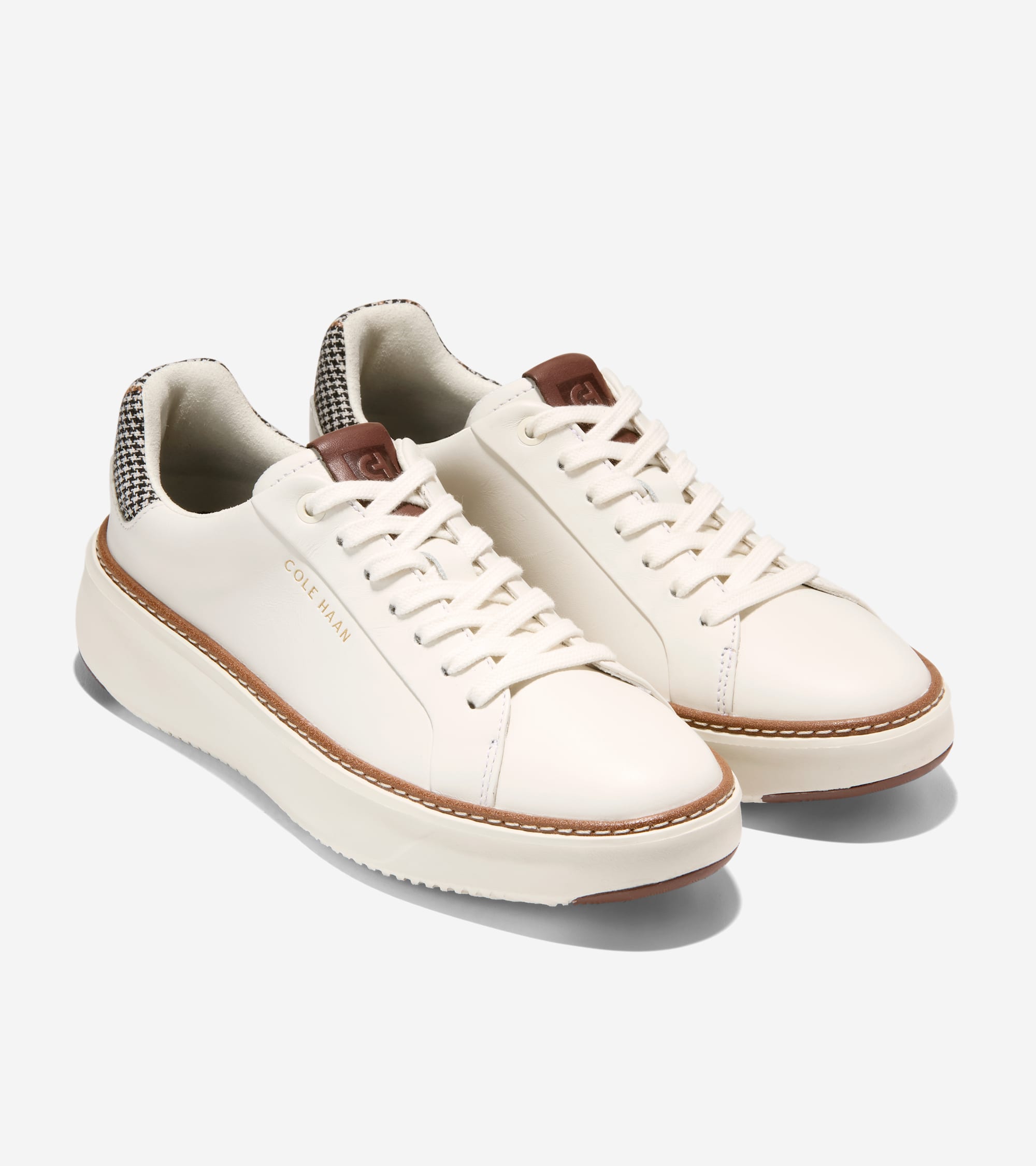 W38507:IVORY LEATHER / NEUTRAL PLAID