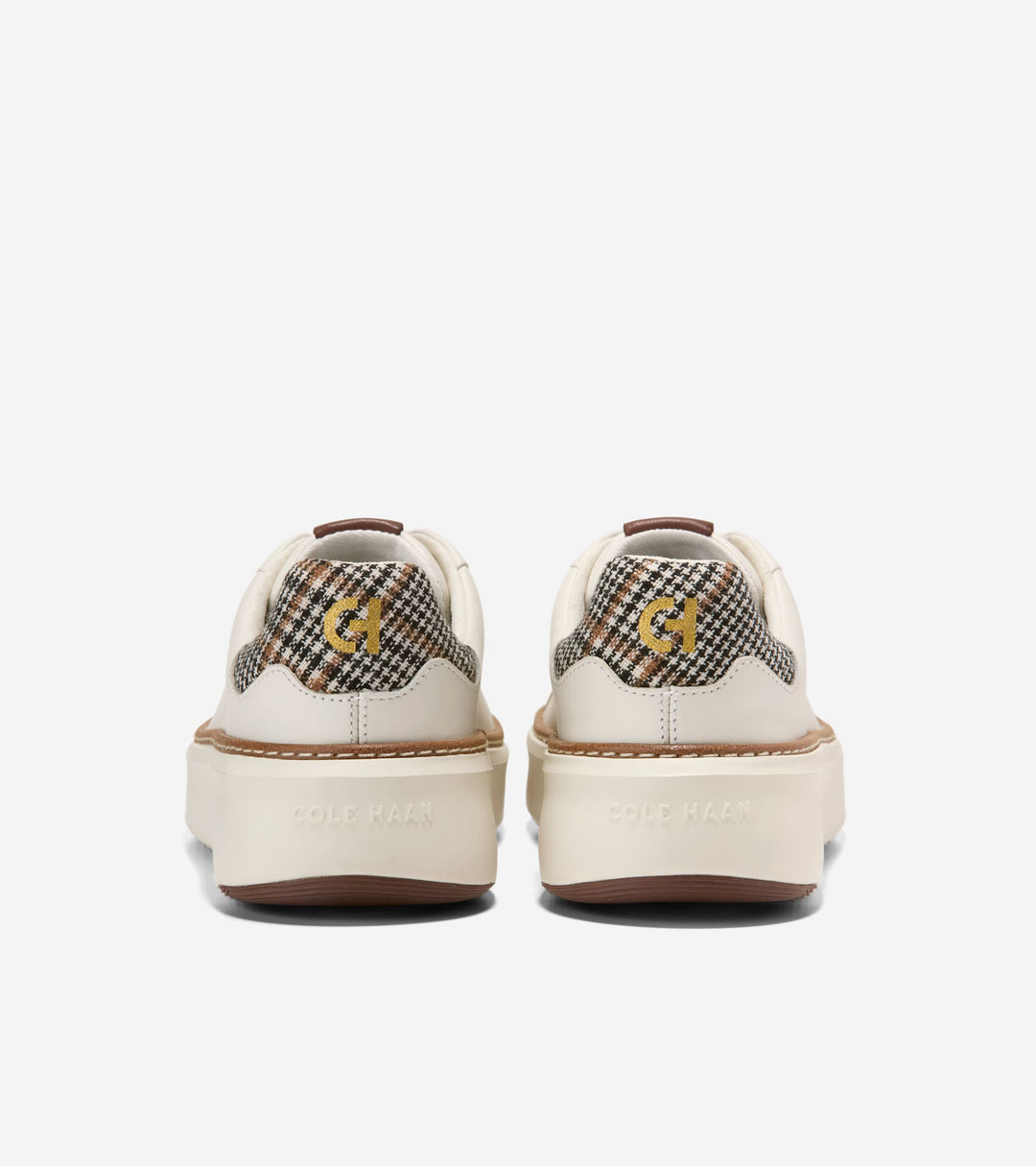 W38507:IVORY LEATHER / NEUTRAL PLAID