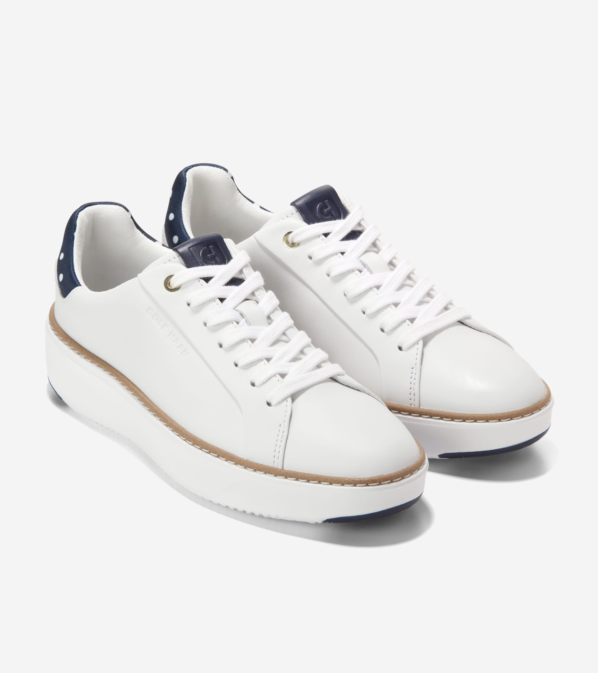 W33830:WHITE LTR/NAVY/WHITE POLKA DOT