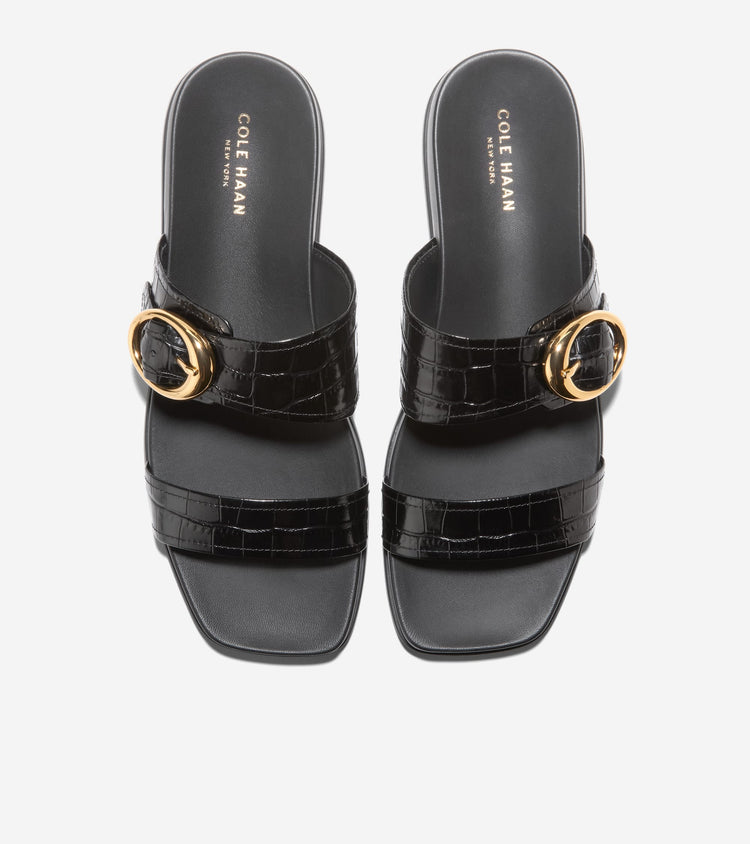 W35351:BLACK CROC PRINT LEATHER