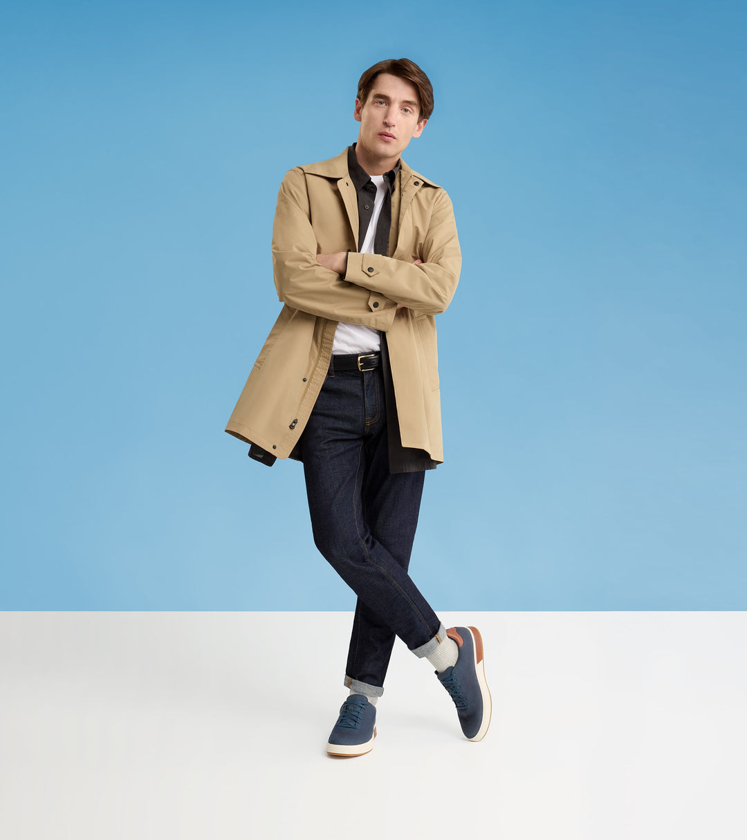 C39795:NAVY BLAZER/ BRITISH TAN/ CH GUM