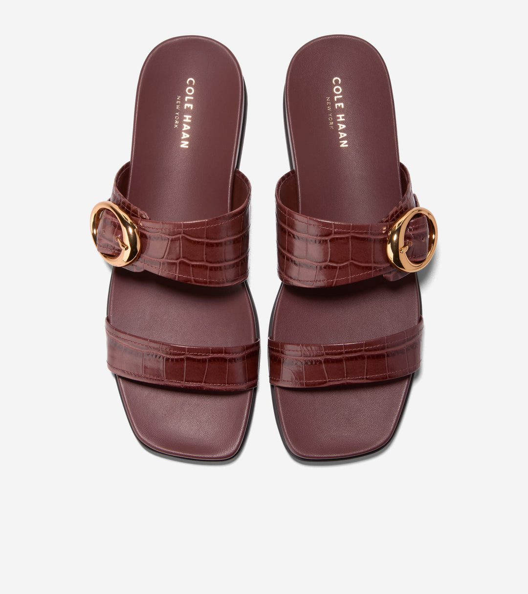 W35352:CH MAHOGANY CROC PRINT LEATHER