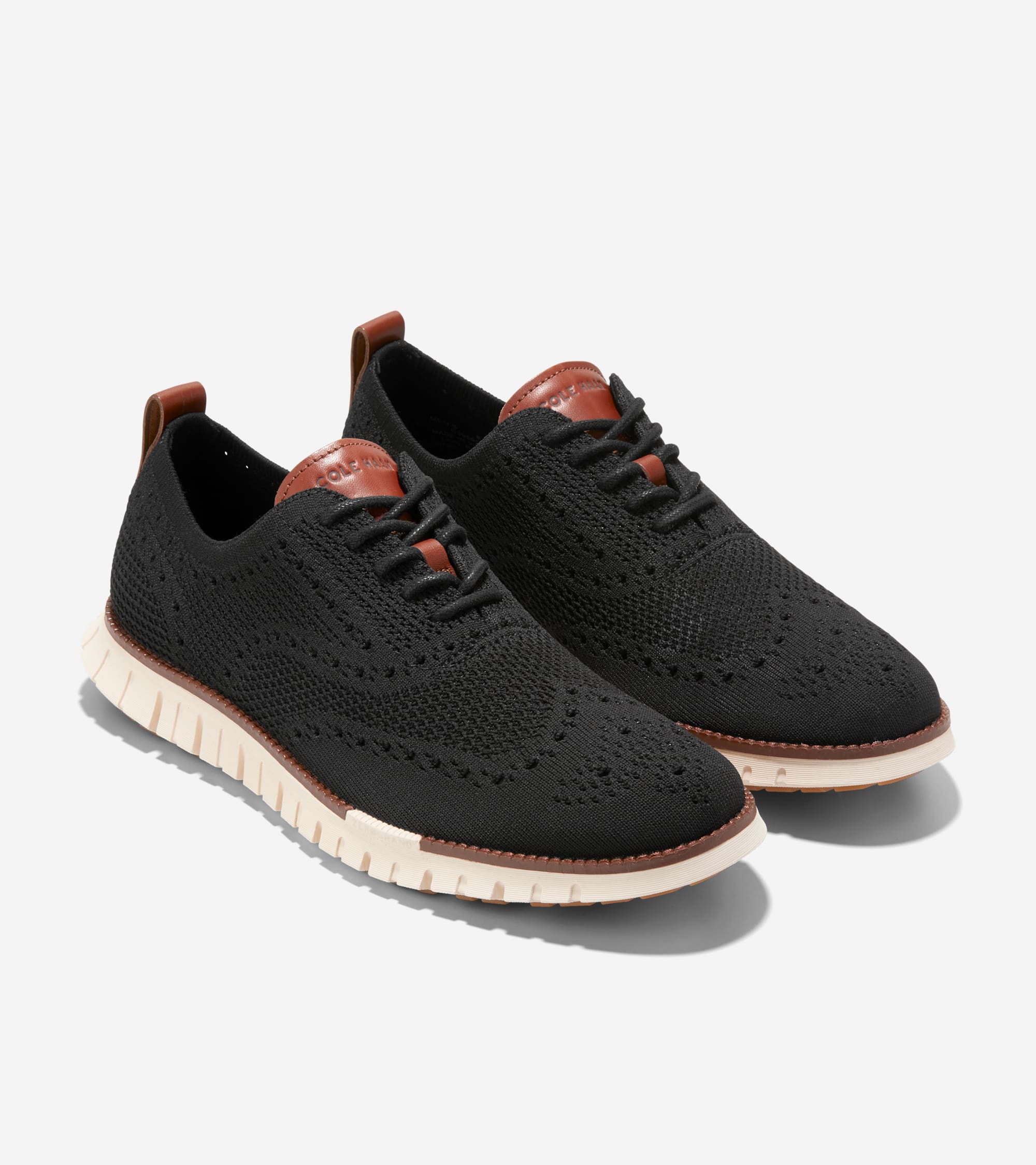 【未使用に近い】COLE HAAN 本革 BLACK9.5〈定価55,000円〉 Men's ZERØGRAND Remastered Stitchlite™ Wingtip Oxfords